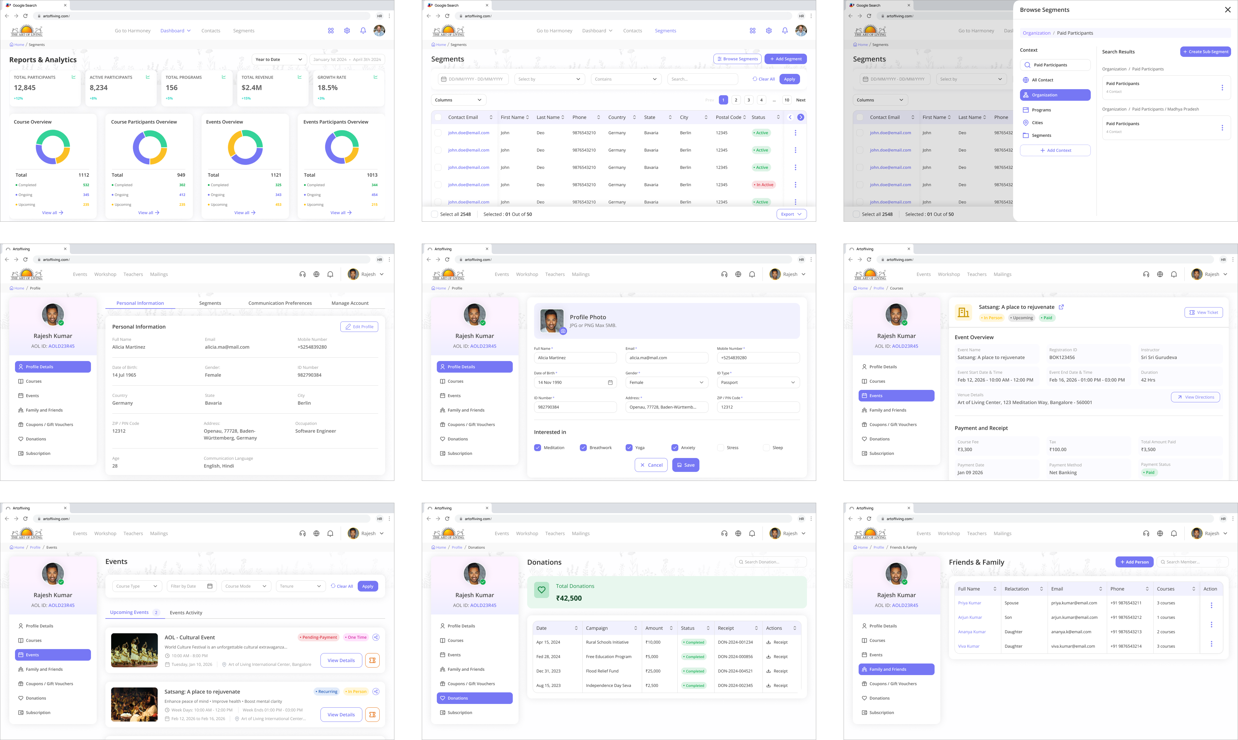 CRM High Fidelity Screens