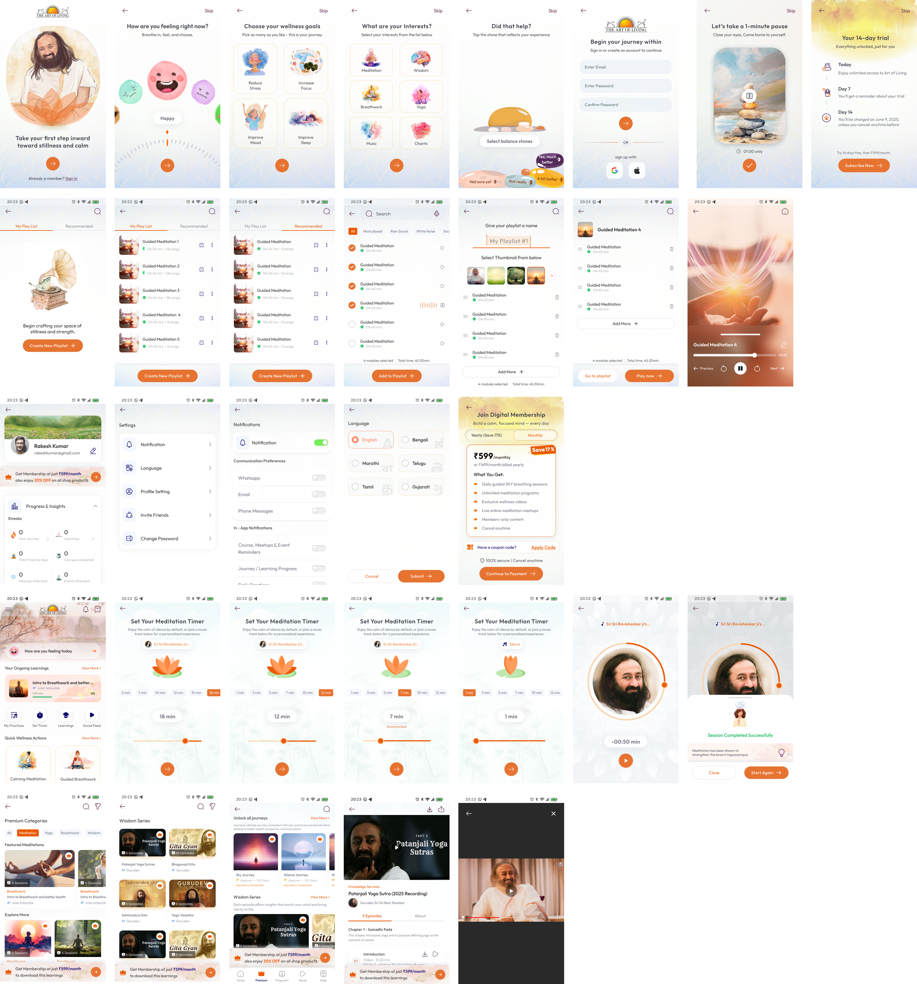 Journey App UI Screens
